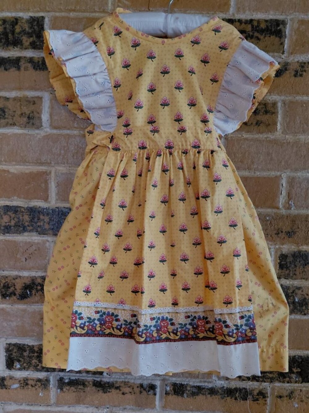 Vintage La Provence de Pierre Deux Girls Yellow Print Dress